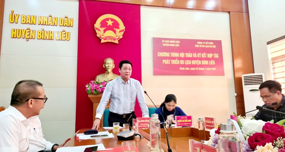 Chủ tịch HĐQT HanoiTourism Phùng Hữu Ngọc Anh phát biểu